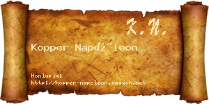 Kopper Napóleon névjegykártya
